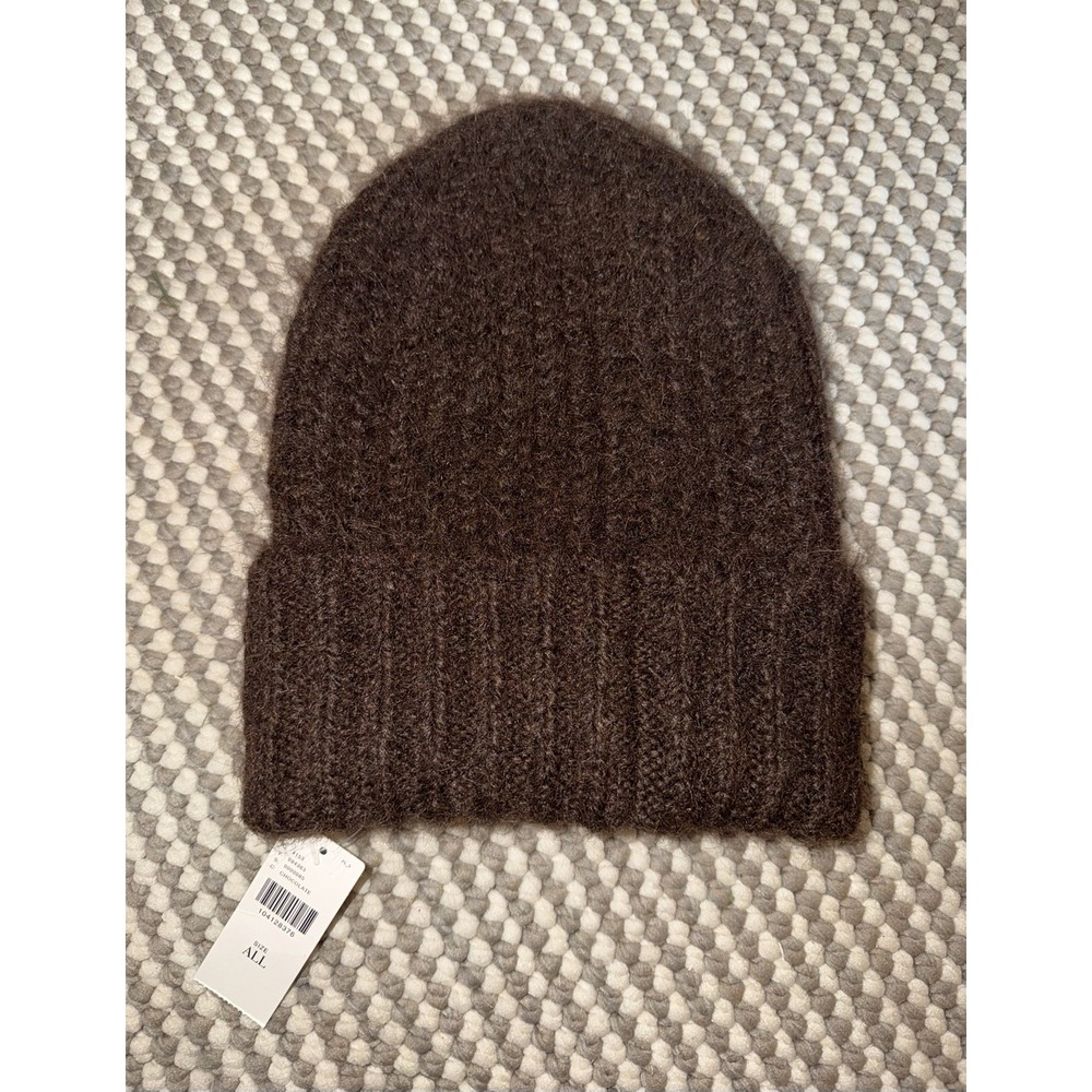 Anthropologie Beanie Women's Knit Brown Hat Beanie Winter Cap Minimalist New